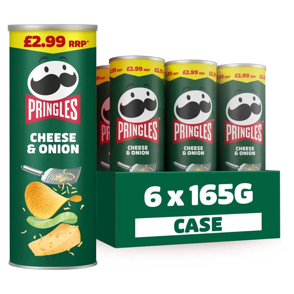 Pringles Cheese & Onion Sharing Crisps 165g, front of pack