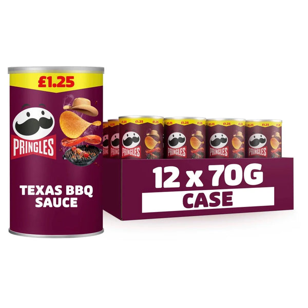 Pringles Texas BBQ Snacking Crisps 70g, front of pack