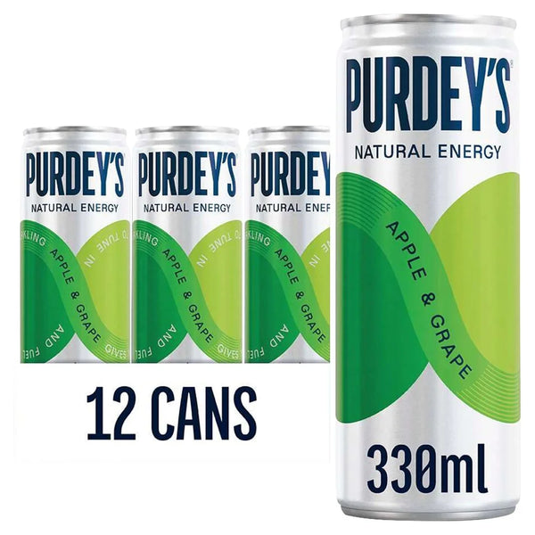 Purdey's Apple and Grape Sparkling Drink 330ml, front of pack
