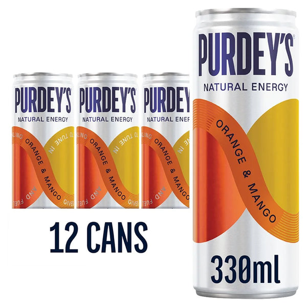 Purdey's Orange and Mango Drink 330ml, front of pack