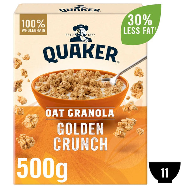 Quaker Oat Golden Crunch Granola Cereal 500g, front of pack