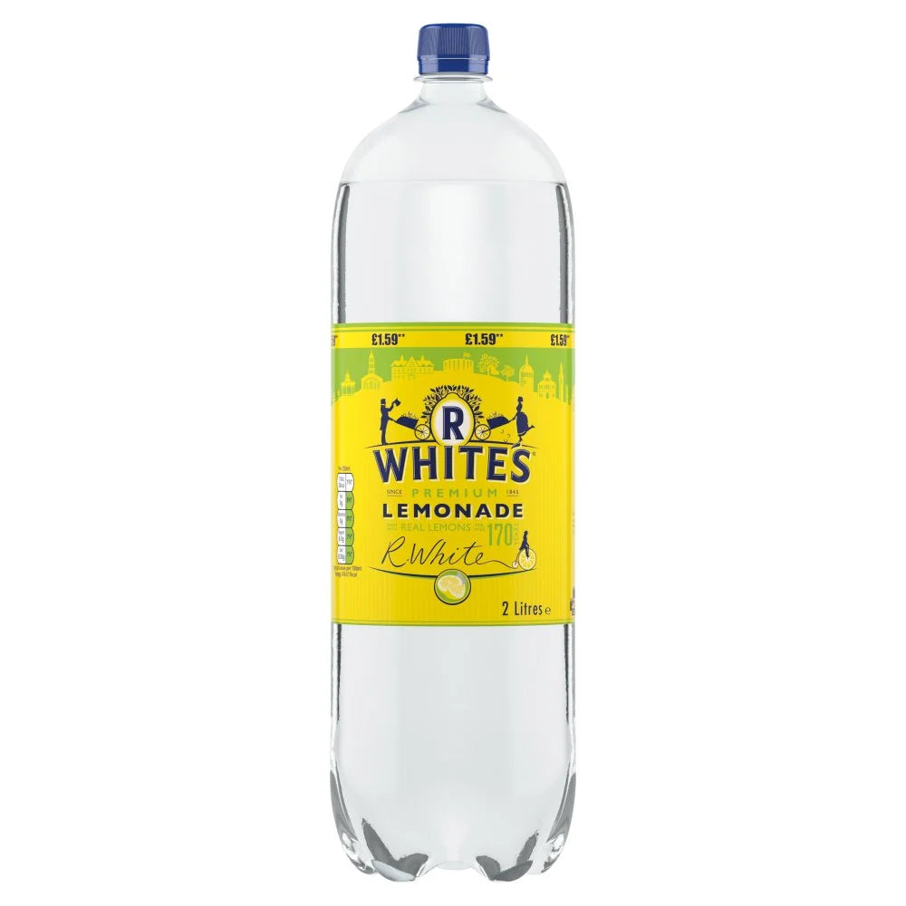 R White's Premium Lemonade 2 Litres, front of pack