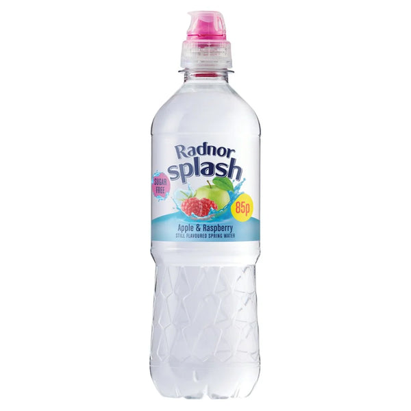 Radnor Splash Apple and Raspberry still flavoured spring water 500ml, front of pack