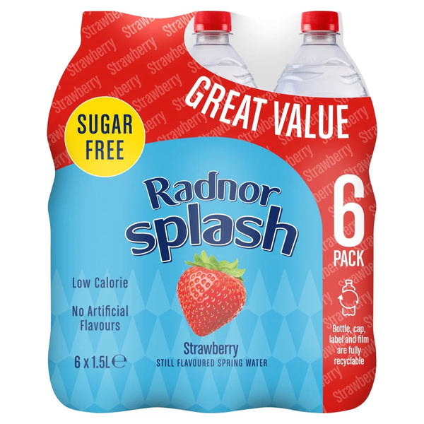 Radnor Splash Strawberry Still Flavoured Spring Water 1.5L, front of pack