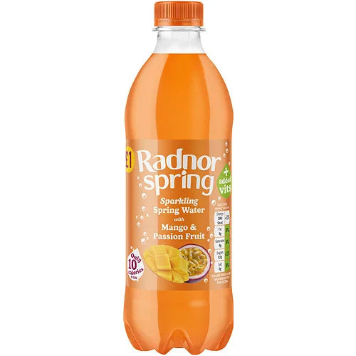 Radnor Spring Mango and Passionfruit 500ml, front of pack