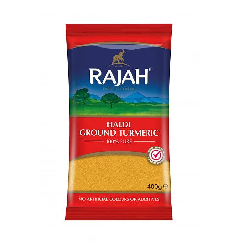 Rajah Haldi Turmeric Ground Spice 400g, front of pack