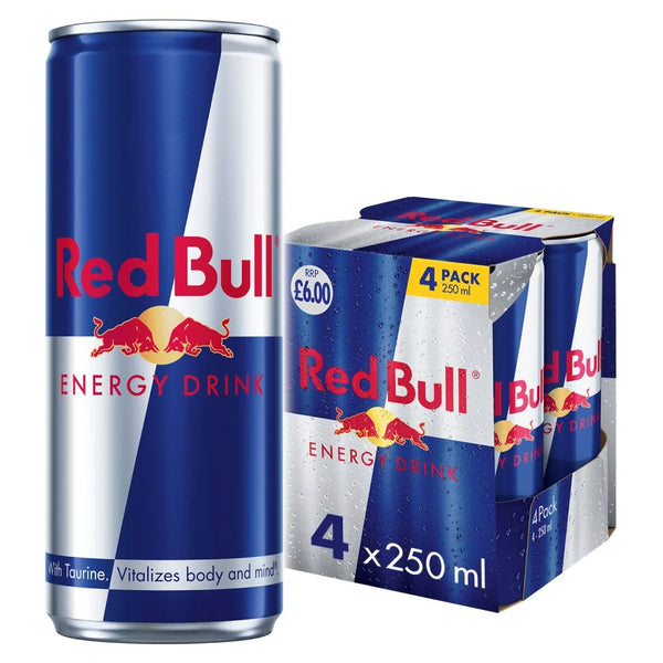 Red Bull Energy Drink 250ml 4 Pack, front of pack