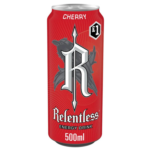 Relentless Cherry Energy Drink 500ml, front of pack