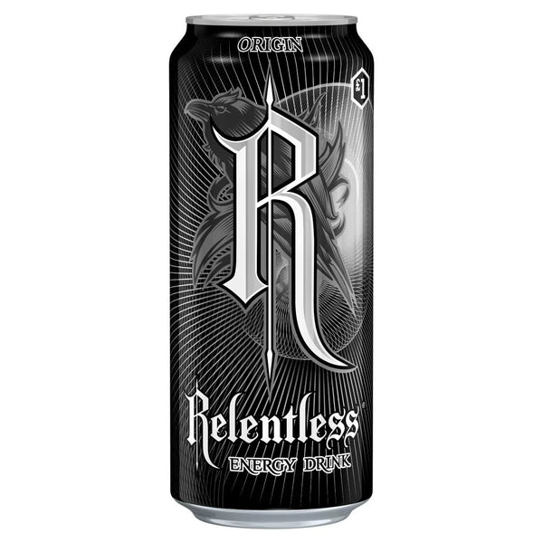 Relentless Origin Energy Drink 500ml, front of pack