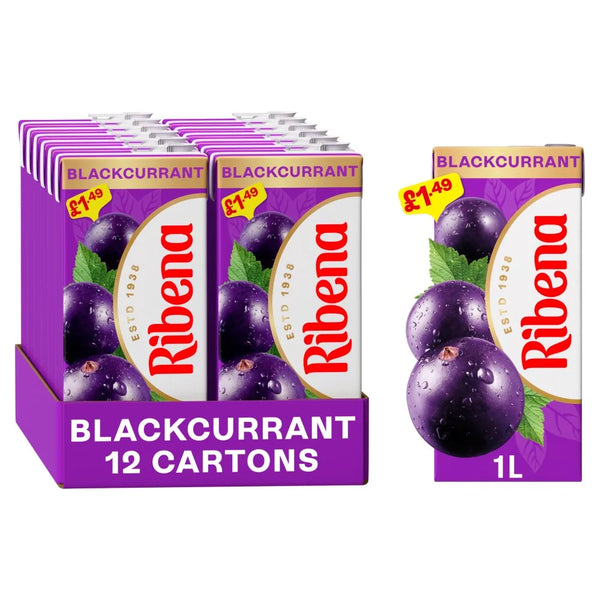 Ribena Blackcurrant Juice Drink 1L carton, front of pack