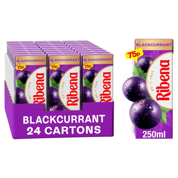Ribena Blackcurrant Juice Drink 250ml carton, front of pack