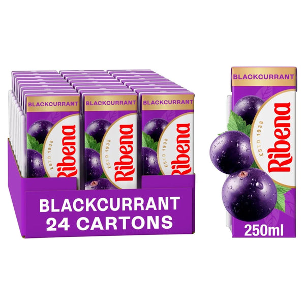 Ribena Blackcurrant juice drink carton 250ml, front of pack