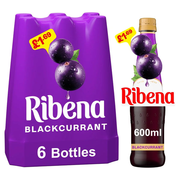 Ribena Blackcurrant Squash 600ml bottle, front of pack