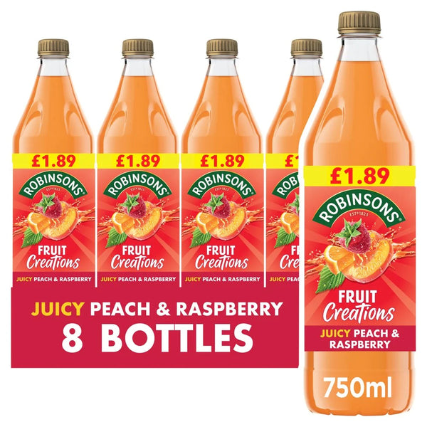 Robinsons Fruit Creations Peach & Raspberry Squash 750ml, front of pack