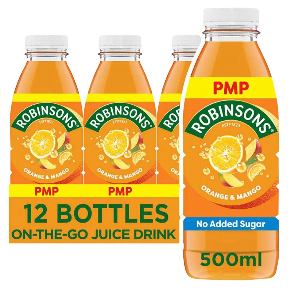 Robinsons Ready To Drink Orange & Mango 500ml bottle, front of pack