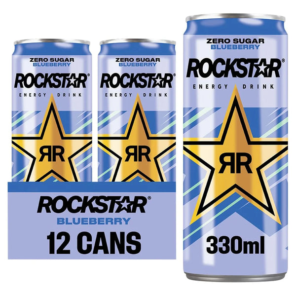 Rockstar Blueberry Energy Drink 330ml, front of pack