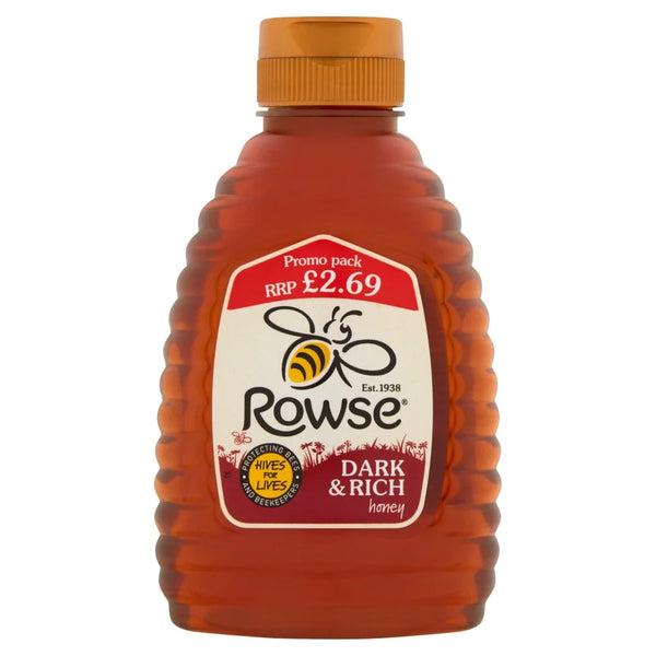 Rowse Dark and Rich Honey 340g, front of pack