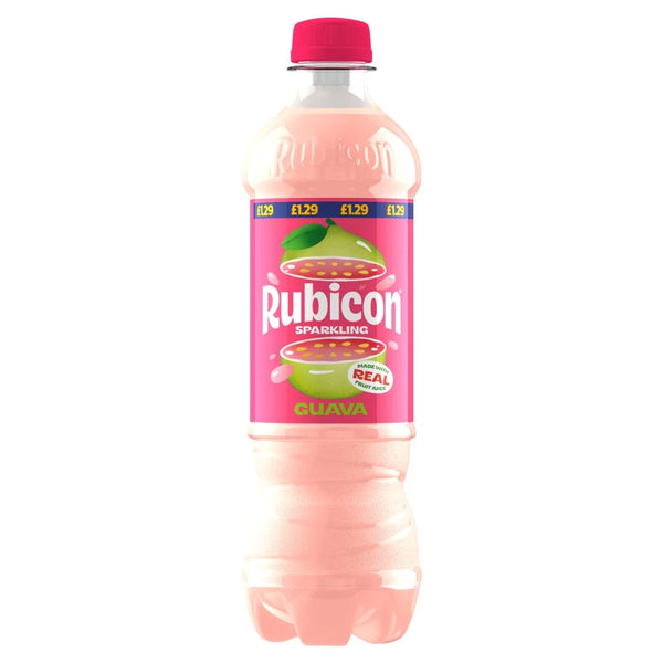 Rubicon Guava Sparkling Soft Drink 500ml bottle, front of pack