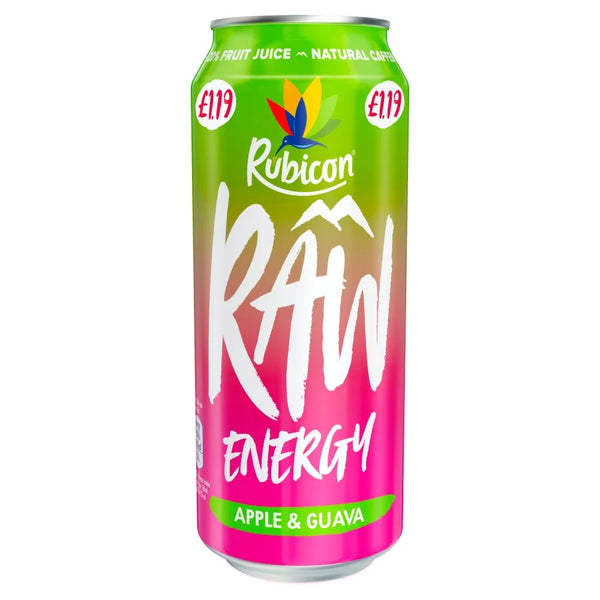 Rubicon Raw Energy Apple & Guava 500ml, front of pack