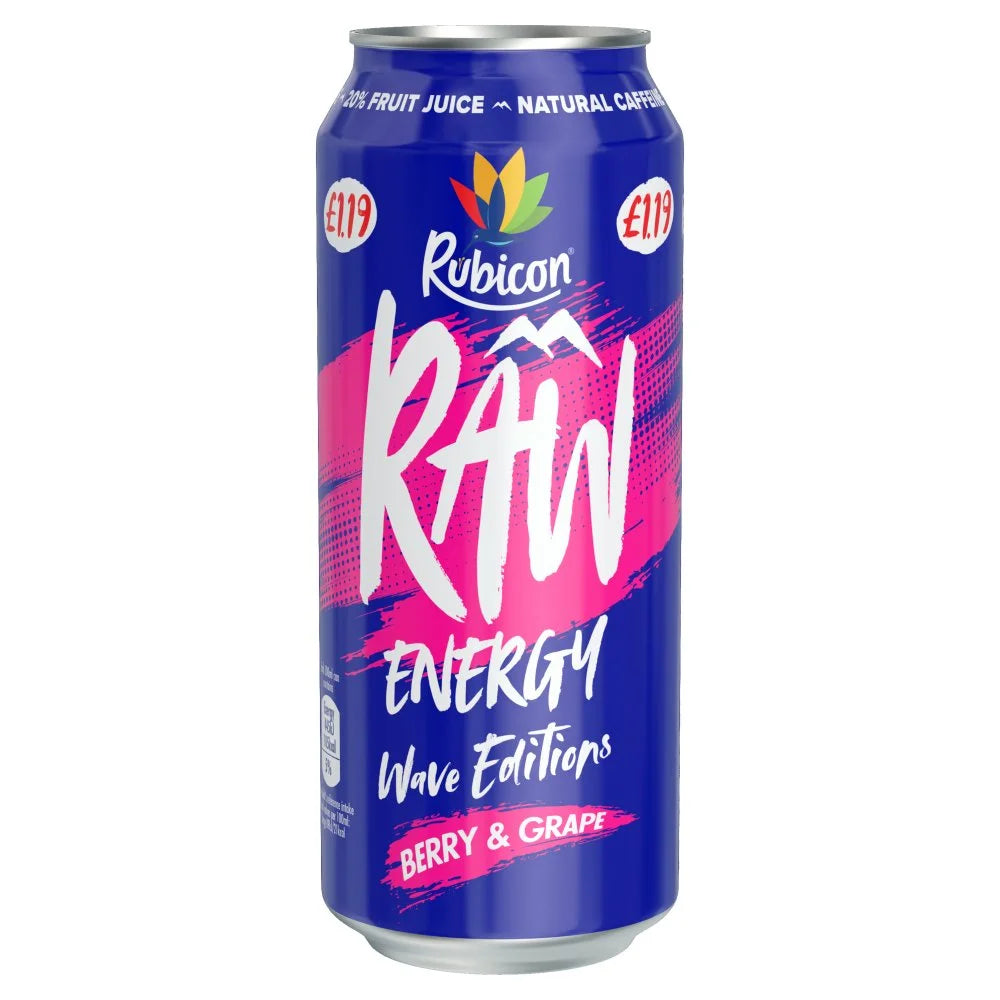 Rubicon Raw Energy Wave Editions Berry & Grape 500ml, front of pack