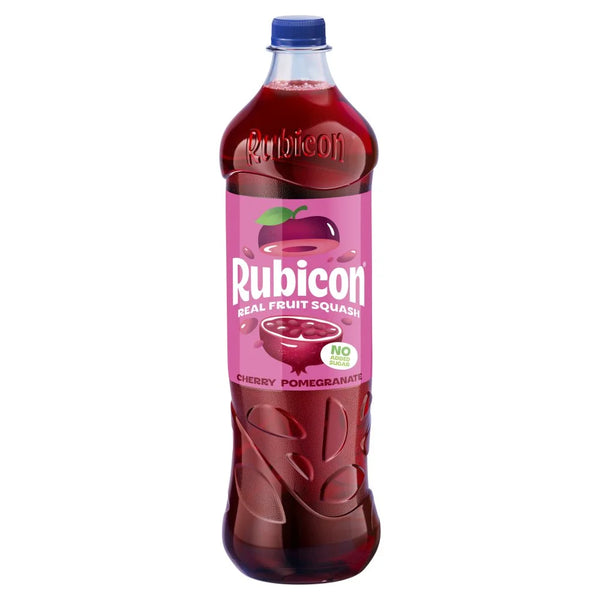 Rubicon Real Fruit Squash Cherry Pomegranate 1L, front of pack