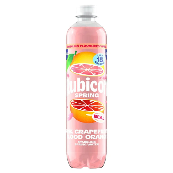 Rubicon Spring Pink Grapefruit Blood Orange Sparkling Spring Water 500ml, front of pack
