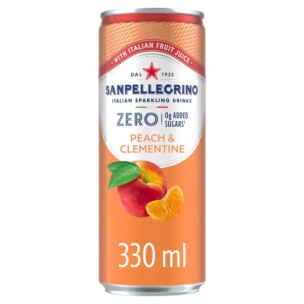 San Pellegrino Zero Peach and Clementine 330ml, front of pack