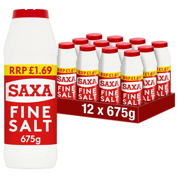 Saxa Fine Salt 675g, front of pack