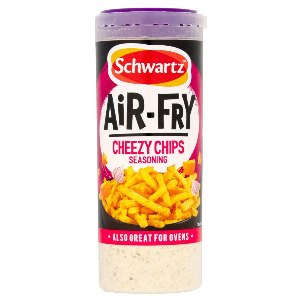 Schwartz Air Fryer Cheezy Chips Seasoning Drum 140g, front of pack