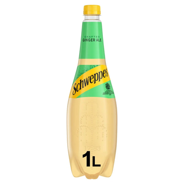 Schweppes Canada Dry Ginger Ale 1L Bottle, front of pack