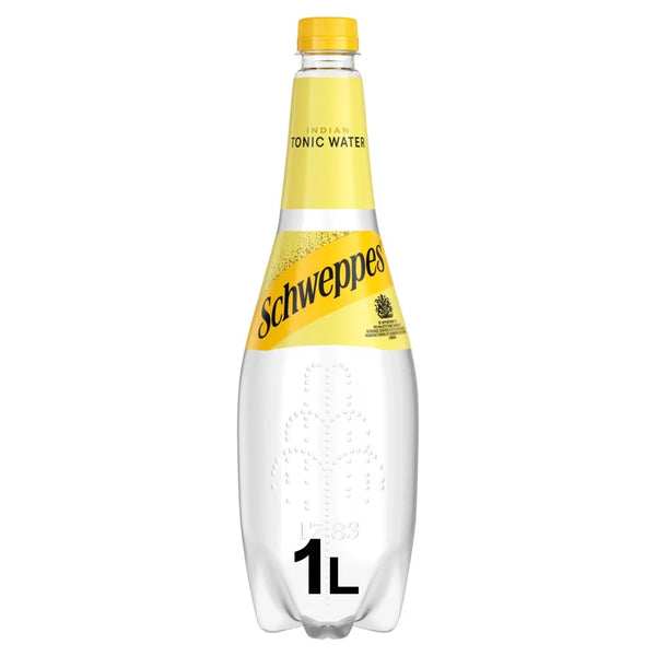 Schweppes Indian Tonic Water 1L Bottle, front of pack