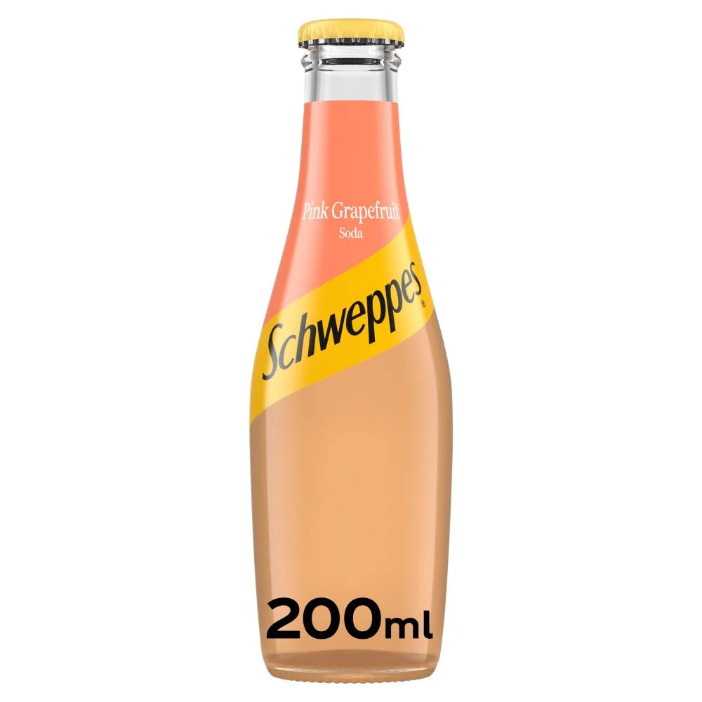 Schweppes Pink Grapefruit Soda 200ml, front of pack