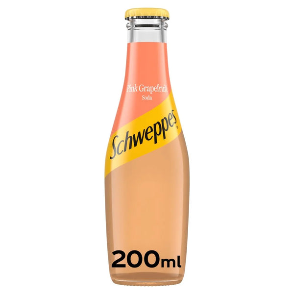 Schweppes Pink Grapefruit Soda 200ml, front of pack