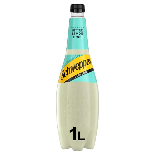 Schweppes Slimline Bitter Lemon 1L Bottle, front of pack