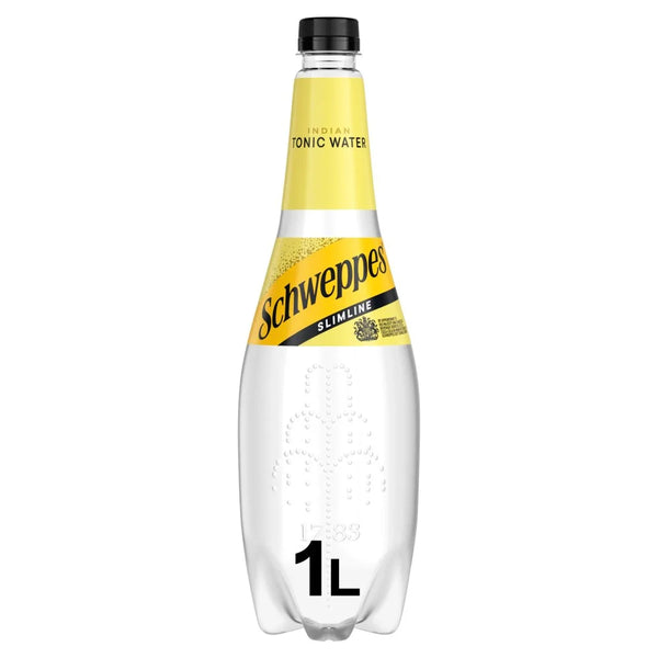 Schweppes Slimline Tonic Water 1L Bottle, front of pack