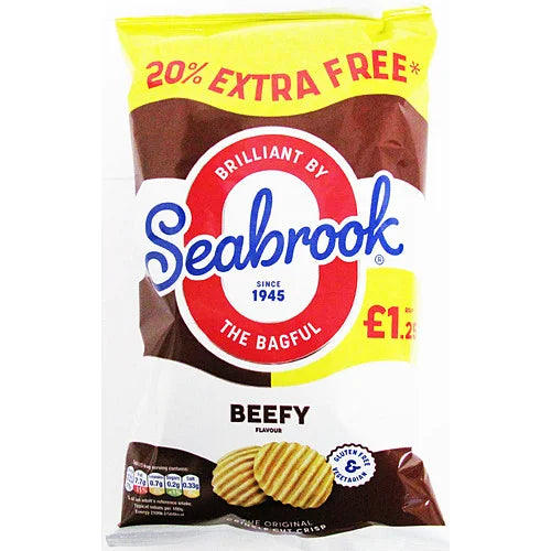 Seabrook Beefy Crisps Extra Fill 84g, front of pack