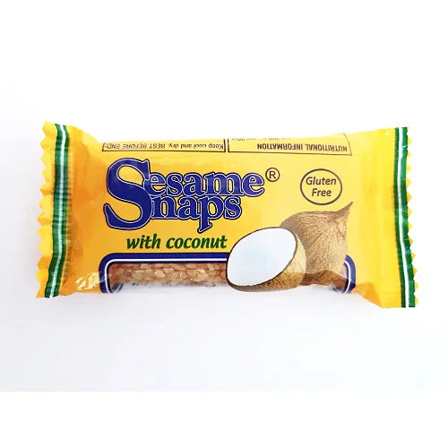 Sesame Snaps with Coconut 30g, front of pack