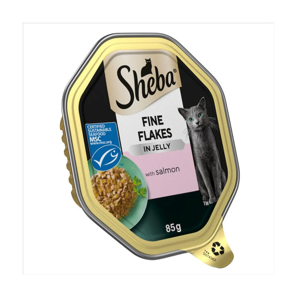 Sheba Fine Flakes Salmon in Jelly Cat Food 85g, front of pack