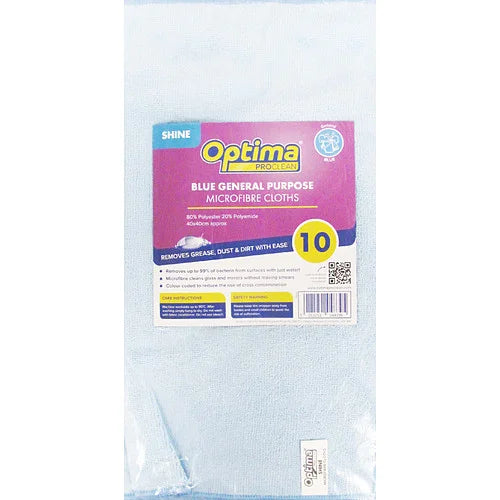 Shine Blue Microfibre Cloths 10 pack, front of pack