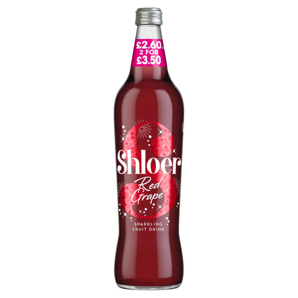Shloer Red Grape Sparkling Fruit Drink 750ml, front of pack