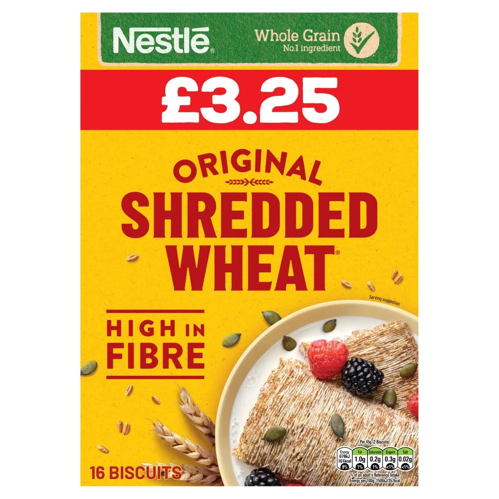 Nestlé Shredded Wheat Original Breakfast Cereal 16 Biscuits 360g, front of pack