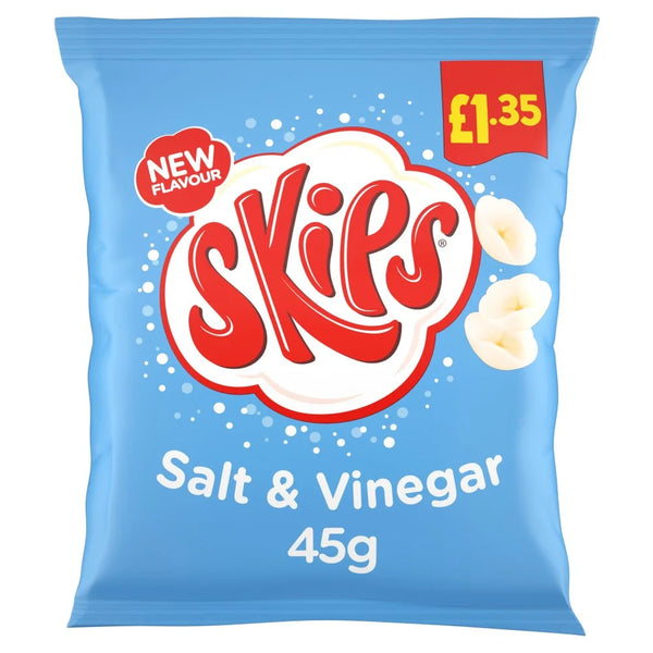 Skips Salt and Vinegar Crisps 45g, front of pack