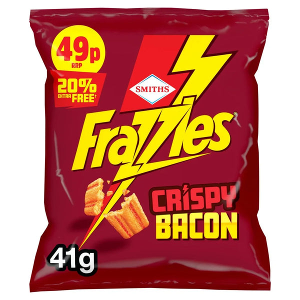 Smiths Frazzles Bacon Crisps 41g, front of pack