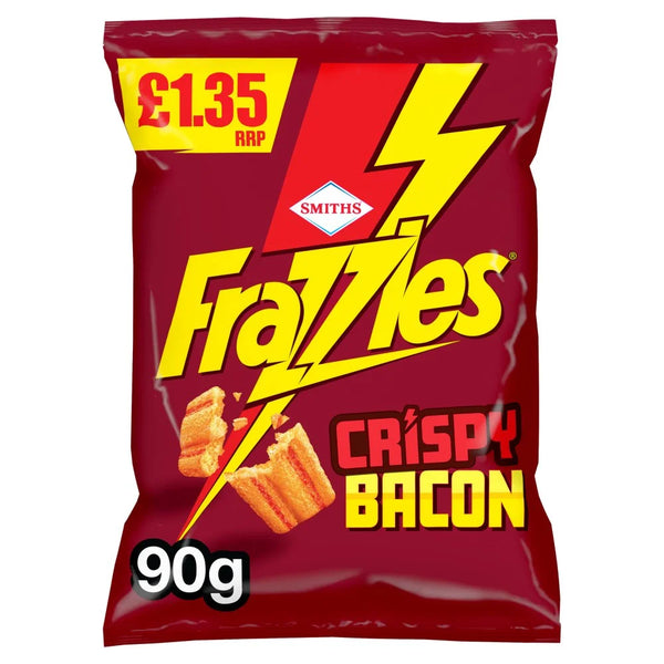 Frazzles Bacon Crisps sharing bag 90g, front of pack