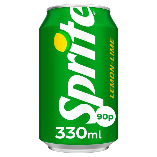 Sprite Lemon Lime Soft Drink 330ml Can, front of pack