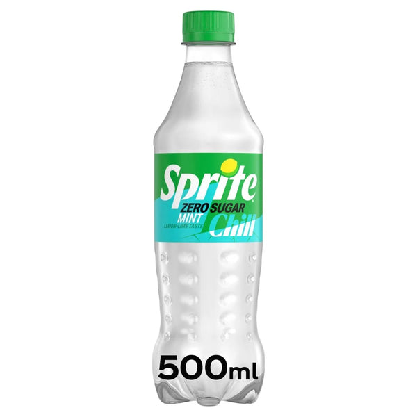 Sprite Zero Sugar Chill Mint 500ml bottle, front of pack