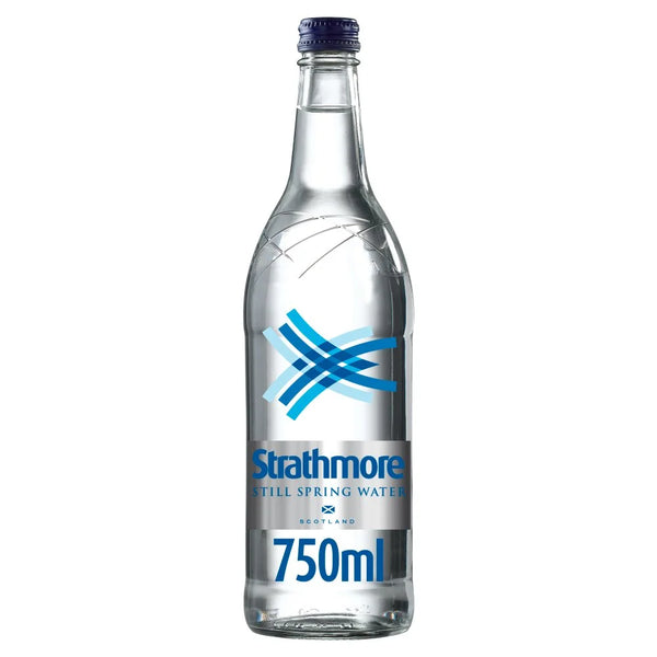 Strathmore still Scottish spring water 750ml, front of pack