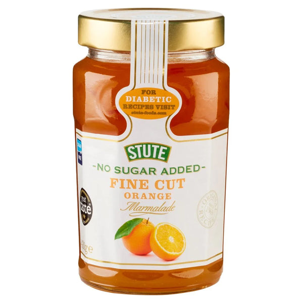 Stute No Sugar Added Fine Cut Orange Marmalade 430g, front of pack