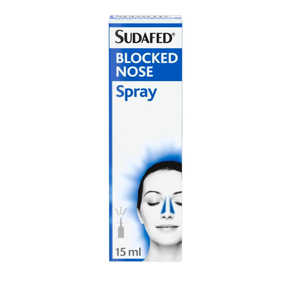Sudafed Blocked Nose Spray 15ml, front of pack