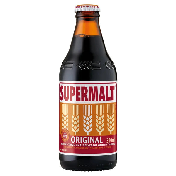 Supermalt Original Non-Alcoholic Malt Beverage with B Vitamins 330ml, front of pack